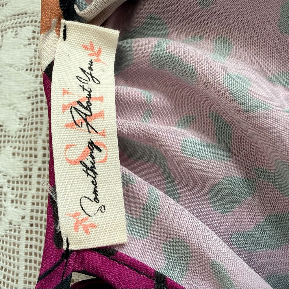 Something About You Stylish Boho Leopard Blouse - Fuchsia, Tan, Black Size Small - Picture 5 of 11